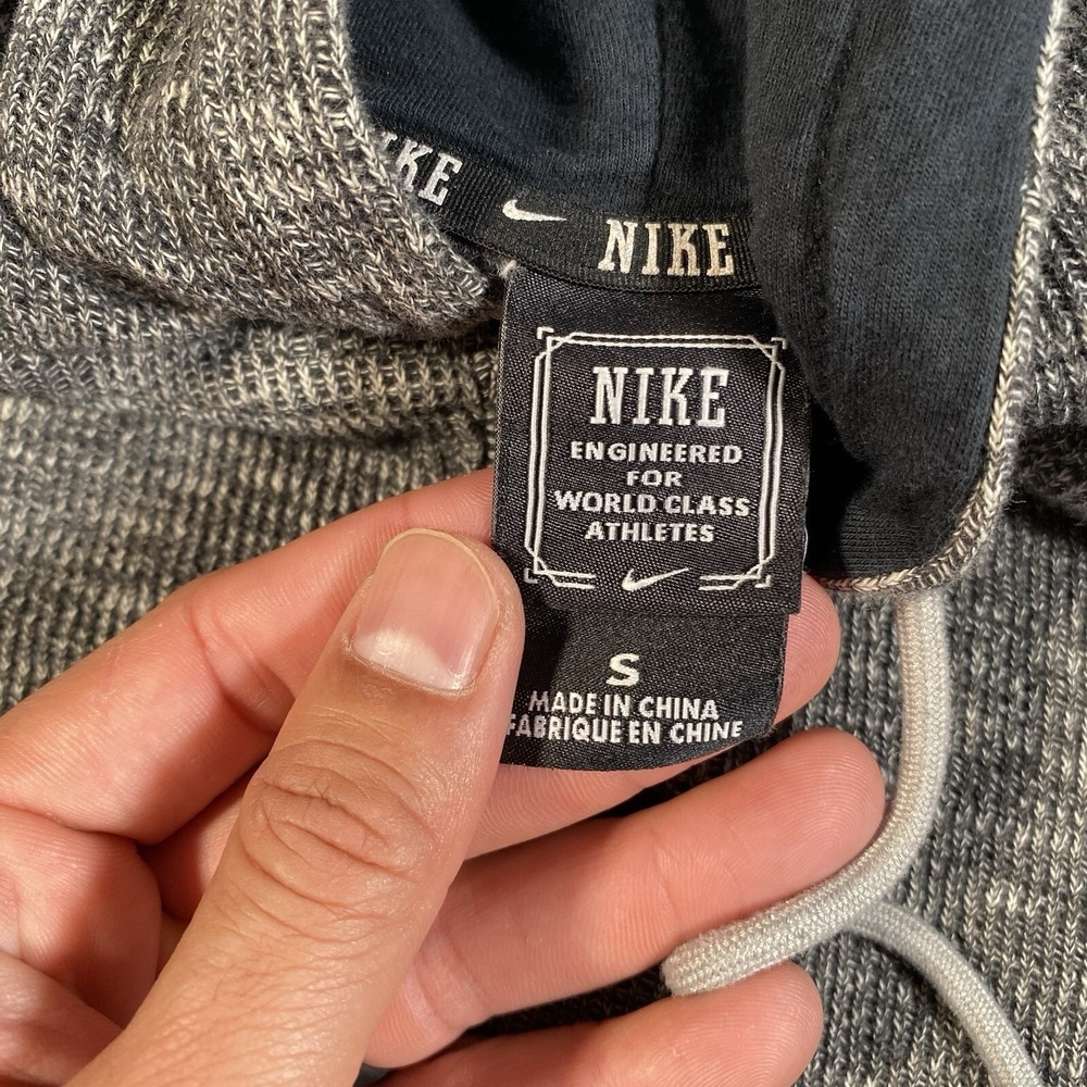 Nike Mens Small Henley Hooded Sweatshirt Heavy Knit Skater Grunge Retro Style - Picture 4 of 9